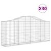 vidaXL Coșuri gabion arcuite 30 buc, 200x30x80/100 cm, fier galvanizat