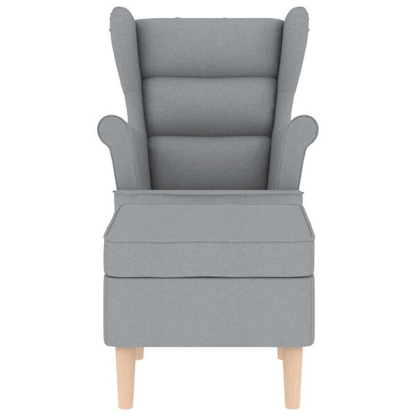 vidaXL Fotoliu cu taburet pentru picioare, gri deschis material textil