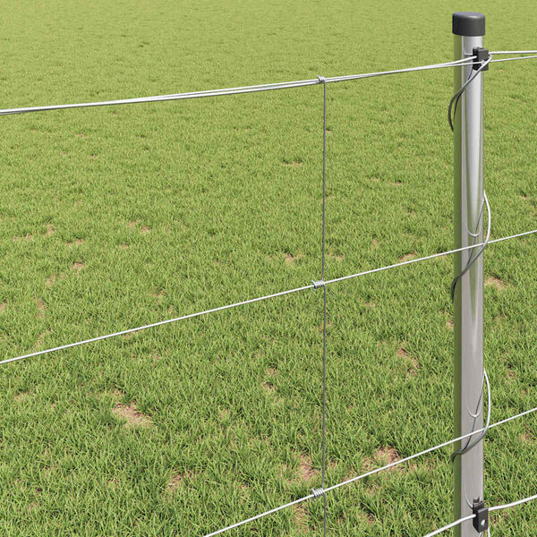 vidaXL Gard pentru câmp Argintiu 100 x 1 m Oțel galvanizat