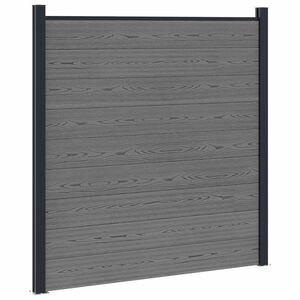 vidaXL Set de Gard 180 x 186 cm WPC și Aluminiu Gri