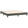 vidaXL Pat box spring cu saltea, gri &icirc;nchis, 160x200 cm, catifea