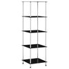 vidaXL Raft cu 5 niveluri, negru, 40 x 40 x 130 cm, sticlă securizată