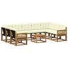 vidaXL Set de canapele de exterior cu pernă 10 pcs Natural și Crem