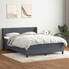 vidaXL Pat box spring cu saltea, gri &icirc;nchis, 160x220 cm, catifea