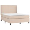 vidaXL Pat box spring cu saltea, cappuccino, 140x190cm piele ecologică