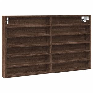 vidaXL Dulap cu vitrină, stejar maro, 100x8,5x58 cm, lemn prelucrat