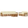 vidaXL Set de canapele de exterior 7 buc. Natural și Crem