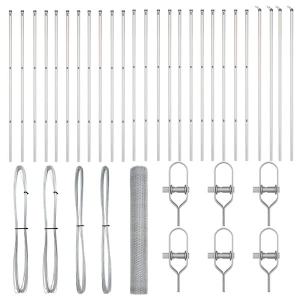 vidaXL St&acirc;lp de gard. Argintiu 50 x 1,2 m (plasă de 13 mm) Oțel