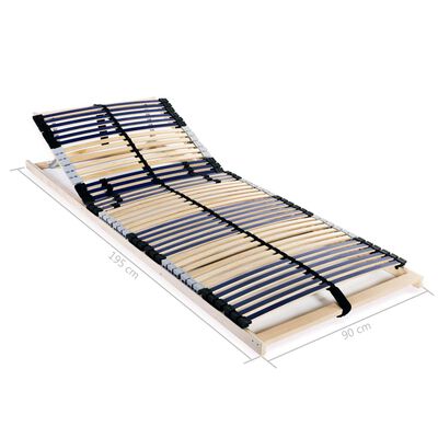 vidaXL Baze de pat cu șipci, 2 buc., 42 șipci, 7 zone, 90 x 200 cm