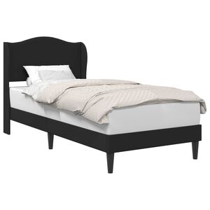 vidaXL Cadru de pat cu headboard Negru 90 x 190 cm Piele artificială