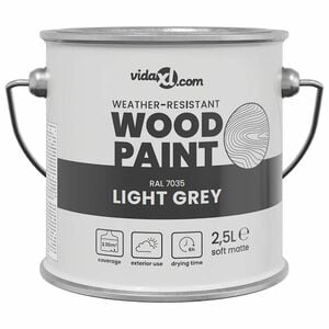 vidaXL Vopsea pentru lemn Gri 2,5 L Print pe perete