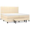 vidaXL Pat box spring cu saltea, crem, 200x200 cm, textil