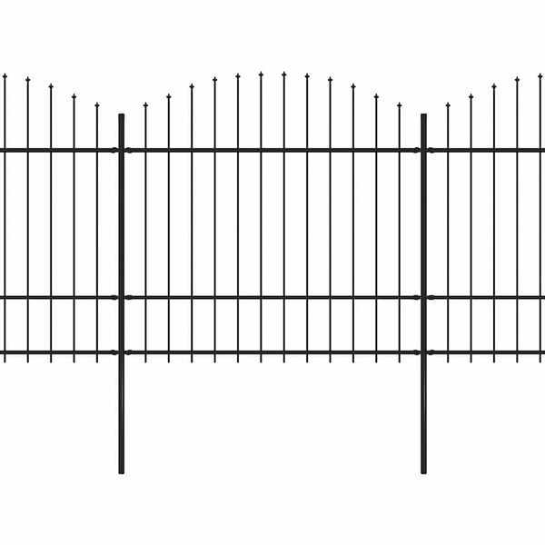vidaXL Gard de grădină cu v&acirc;rf tip suliță din oțel 892,5x175 cm, negru