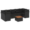 vidaXL Set mobilier de grădină cu perne, 8 piese, negru, poliratan