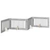 vidaXL Poartă pentru c&acirc;ini pliabilă cu suporturi 4 pcs Sonoma gri