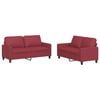 vidaXL Set de canapele cu perne, 2 piese, roșu vin, piele ecologică