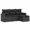 vidaXL Set mobilier de grădină cu perne, 4 piese, negru, poliratan