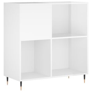 vidaXL Dulap de discuri alb extralucios 84,5x38x89 cm lemn compozit