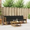vidaXL Set de canapele de exterior cu pernă 5 pcs Natural și Negru