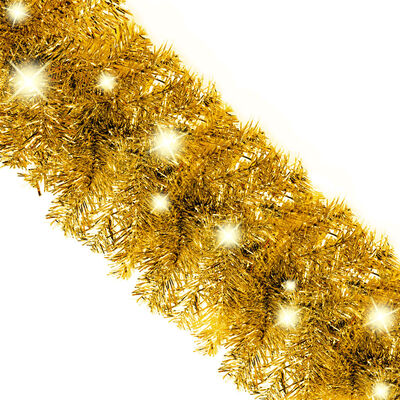 vidaXL Ghirlandă de Crăciun cu lumini LED, auriu, 10 m