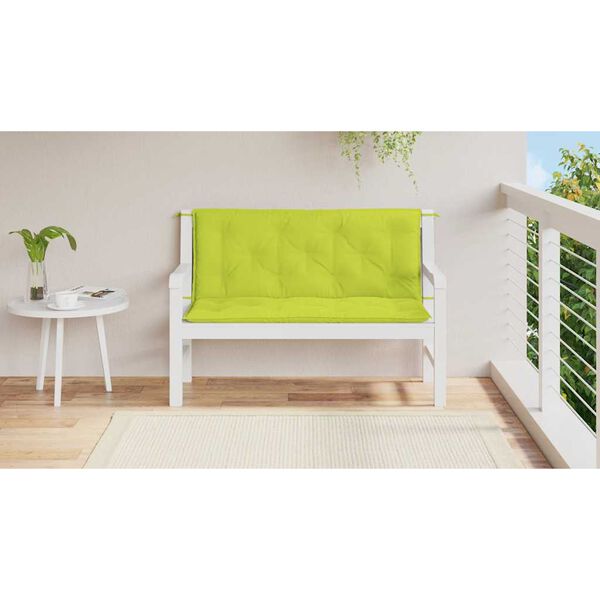 vidaXL Pernă bancă grădină, verde aprins 120x(50+50)x7cm textil oxford