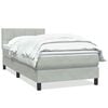 vidaXL Pat box spring cu saltea, gri deschis, 80x210 cm, catifea