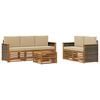 vidaXL Set de canapele de exterior 6 buc. Natural și Bej
