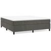 vidaXL Pat box spring cu saltea, gri &icirc;nchis, 180x200 cm, catifea