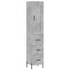 vidaXL Dulap &icirc;nalt, gri beton, 34,5x34x180 cm, lemn prelucrat