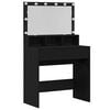 vidaXL Masă de Machiaj Stejar Negru 80 x 41 x 134,5 cm Lemn prelucrat