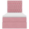 vidaXL Pat cu saltea și spațiu de depozitare Roz 90 x 200 cm Catifea