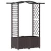 vidaXL Pat Ridicat cu Trellis și Acoperiș Maro 125 x 40 x 138 cm PP