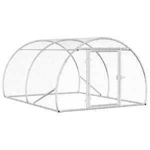vidaXL Căsuță pentru pui Argintiu 200 x 150 x 100 cm Oțel Galvanizat