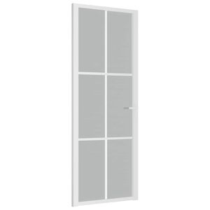 vidaXL Ușă de interior, 76x201,5 cm, alb, sticlă mată și aluminiu