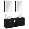 vidaXL Set dulap baie 5 buc. Stejar Negru Lemn prelucrat