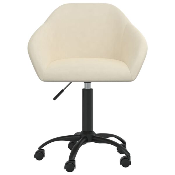 vidaXL Scaun de bucătărie pivotant, crem, catifea