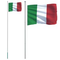 vidaXL Steag Italia și stâlp din aluminiu, 6,23 m