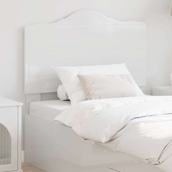 vidaXL Tăblie cap cu headboard Alb Lucios 75 cm Lemn compozit