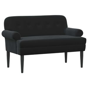 vidaXL Canapea cu capitonaj butonat Negru 120 x 66 x 78 cm Catifea