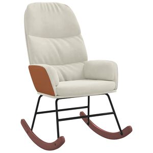 vidaXL Scaun balansoar, alb crem, catifea