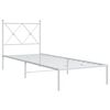 vidaXL Cadru de pat metalic fără saltea, cu tăblie, alb, 75x190 cm