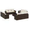 vidaXL Set canapele de grădină cu perne, 13 piese, maro, poliratan