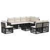 vidaXL Set de canapele pentru grădină 9 pcs Negru poliratan