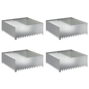 vidaXL Margine pentru gazon 4 pcs 100 x 100 x 35 cm Oțel Argintiu