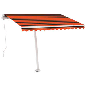 vidaXL Copertină retractabilă manual cu LED portocaliu&maro 300x250 cm