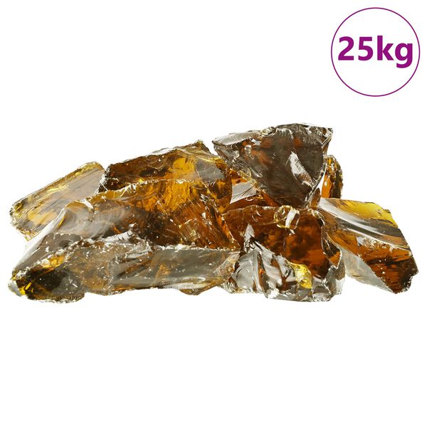 vidaXL Pietre de Grădină Maro 12 cm Sticlă