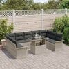 vidaXL Set de canapele pentru grădină 10 pcs Gri deschis Rattan poli