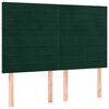 vidaXL Pat box spring cu saltea, verde &icirc;nchis, 140x190 cm, catifea
