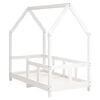 vidaXL Cadru de pat pentru copii, alb, 70x140 cm, lemn masiv de pin