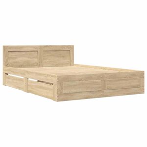 vidaXL Cadru de pat cu sertar Sonoma 137 x 188 cm Lemn prelucrat